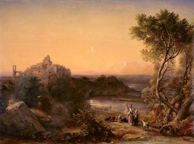 Papigno en el Nar debajo de las cataratas de Terni, 1839 de Samuel Palmer